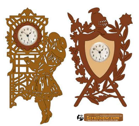 Fretwork Clock Patterns Set No. 4 - 2 Designs