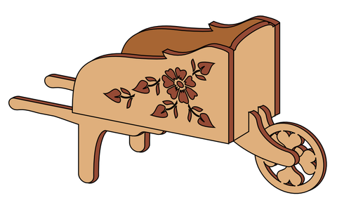 Miniature Flowered Wheelbarrow Pattern