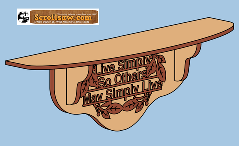 'Live Simply' Shelf Pattern