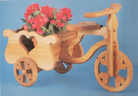 Bicycle Flower Cart Planter w/ Hearts Pattern