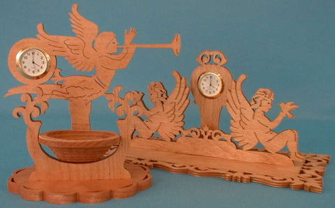 Angelic Mini Clocks w/ Basket Pattern Set