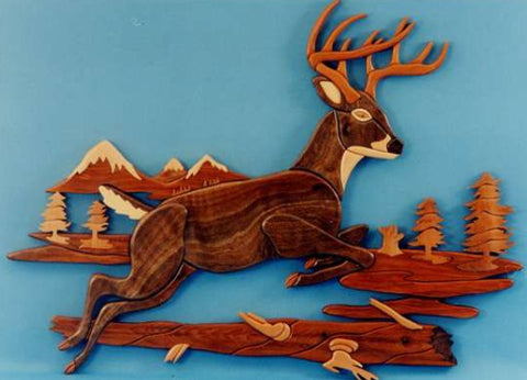 Running Buck Intarsia Scroll Saw Pattern