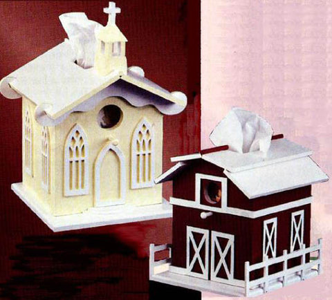 Church & Barn Tissue Box Cover Patterns - scroll saw patterns and projects