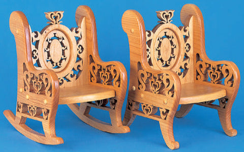 Ornate Victorian Doll Chair & Rocker Patterns - scroll saw patterns and projects