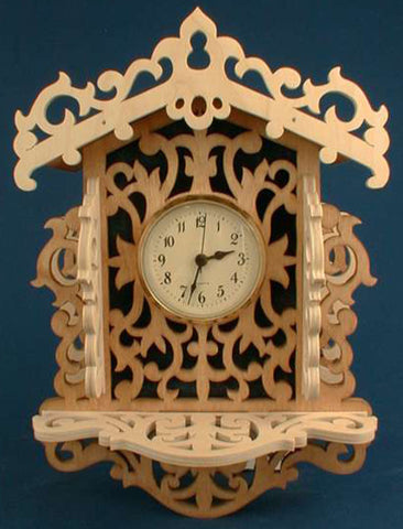 Victorian Wall Clock with Scrolled Shelf Patterns
