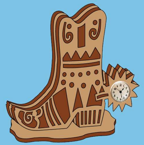 Cowboy Boot Mini Clock Pattern