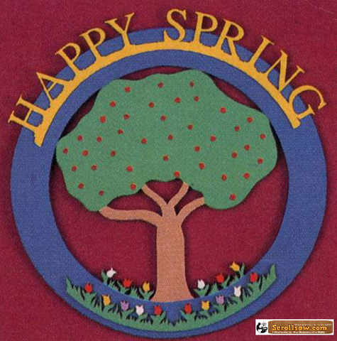 Happy Spring Wreath Pattern