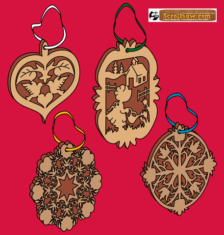 Four Christmas Ornaments Pattern