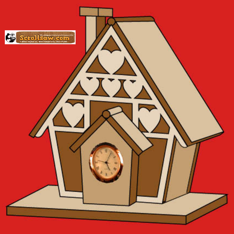 Valentine Cottage Table Clock Pattern