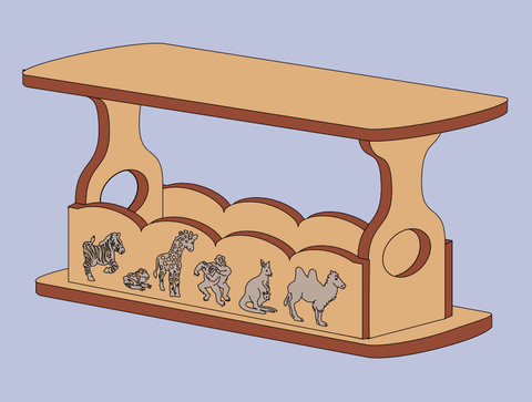 Zoo Animals Bench Pattern