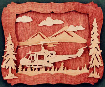 3-D Military Helicopter Display Box Pattern - scroll saw patterns and projects