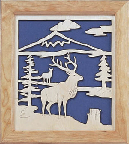 Elk in Wilderness Fretwork Pattern - scroll saw patterns and projects