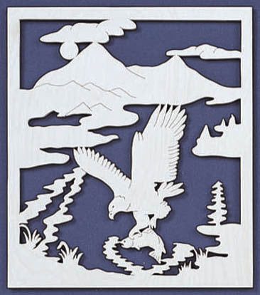 Eagle Fishing Fretwork Pattern - scroll saw patterns and projects