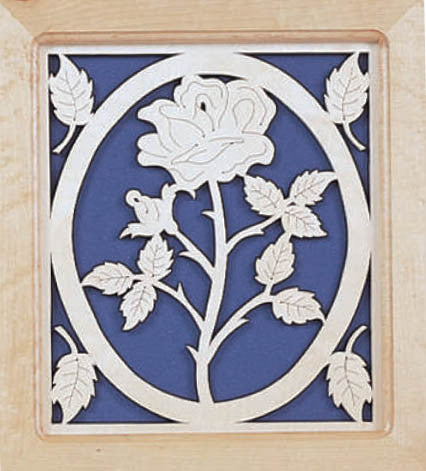 Detailed Rose Fretwork Pattern - scroll saw patterns and projects