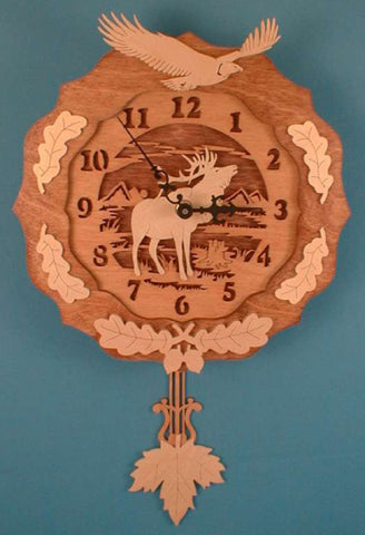 Elk & Eagle Pendulum Clock Pattern