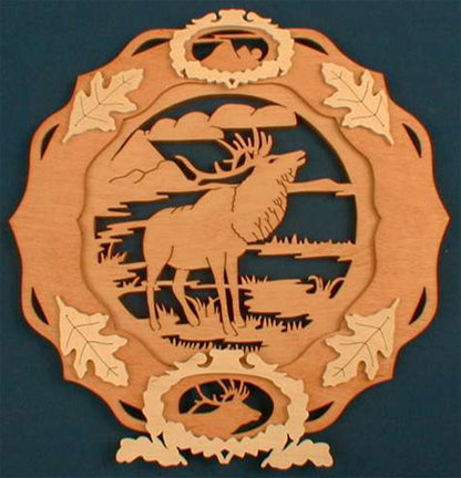 Elk Collector Plate Fretwork Pattern