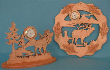 Elk Mini Clock Patterns - scroll saw patterns and projects