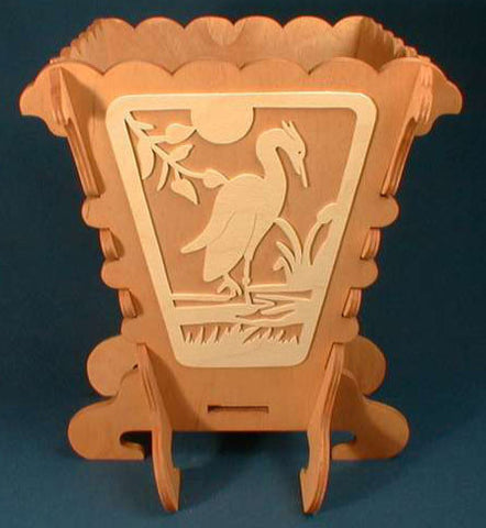 Heron Waste Bin Pattern - scroll saw patterns and projects