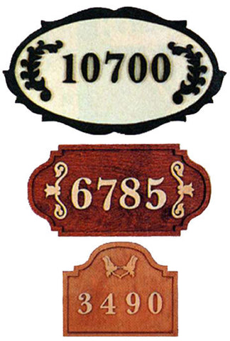 Estate Sign with Numbers Patterns - 3 Designs - scroll saw patterns and projects