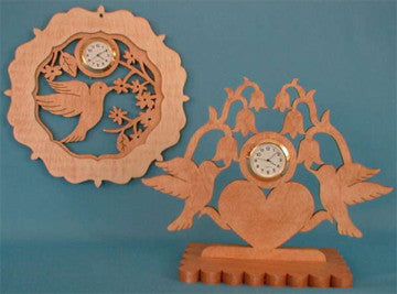 Hummingbird Mini Clock Patterns - scroll saw patterns and projects