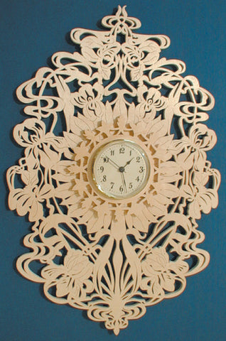 Iris Bouquet Wall Clock Pattern