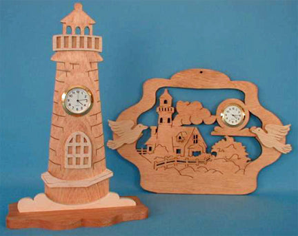Lighthouse & Nautical Mini Clocks Pattern Set