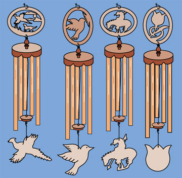 Set of 4 Windchime Patterns - scroll saw patterns and projects