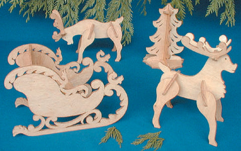 Table Top Deer, Sleigh & Tree Ornament Patterns