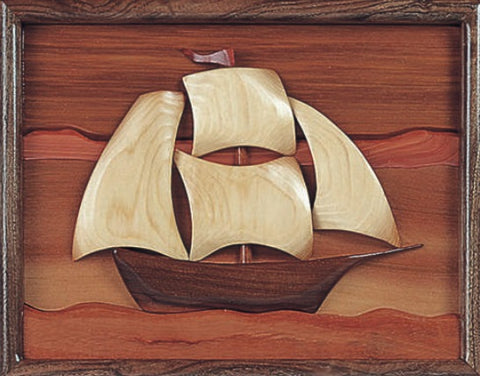 Billowing Sails Sailboat Intarsia Scroll Saw Pattern