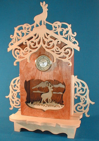 Deer Silhouette Lighted Box Clock Pattern