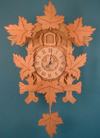 Maple Leaf Pendulum Clock Woodworking & Scroll Saw Patterns