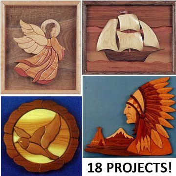 Intarsia Scroll Saw Patterns Collection on Wooden USB - scroll saw patterns and projects